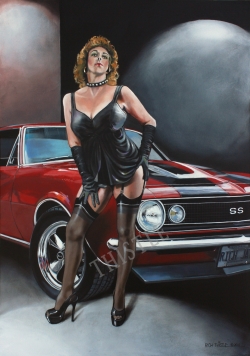 CHEVY GIRLS By Rich Thistle© (acrylic on hardboard)